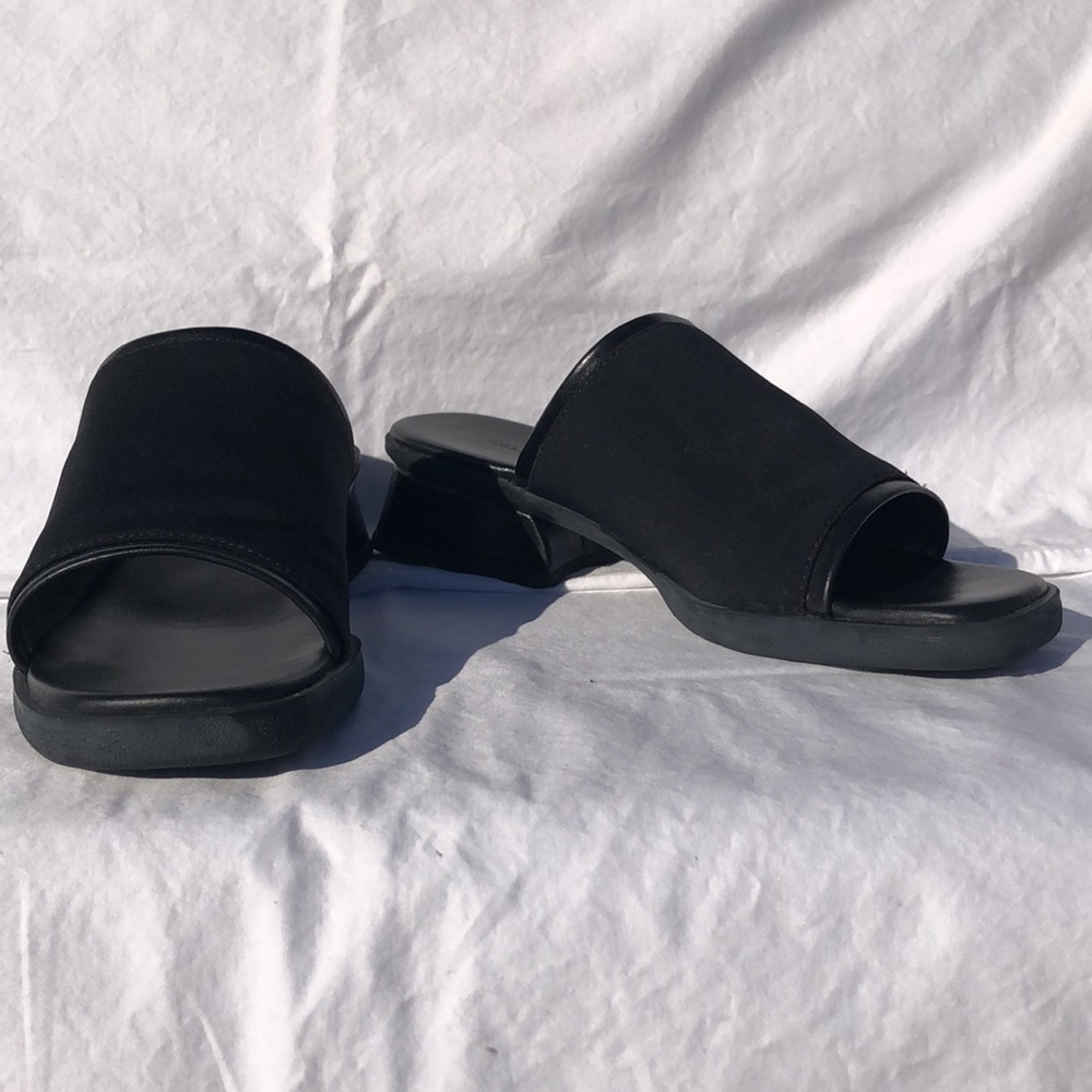 Cole Haan Black Micro Fiber Slide/Mule w/1.5” Heel, “Traci”